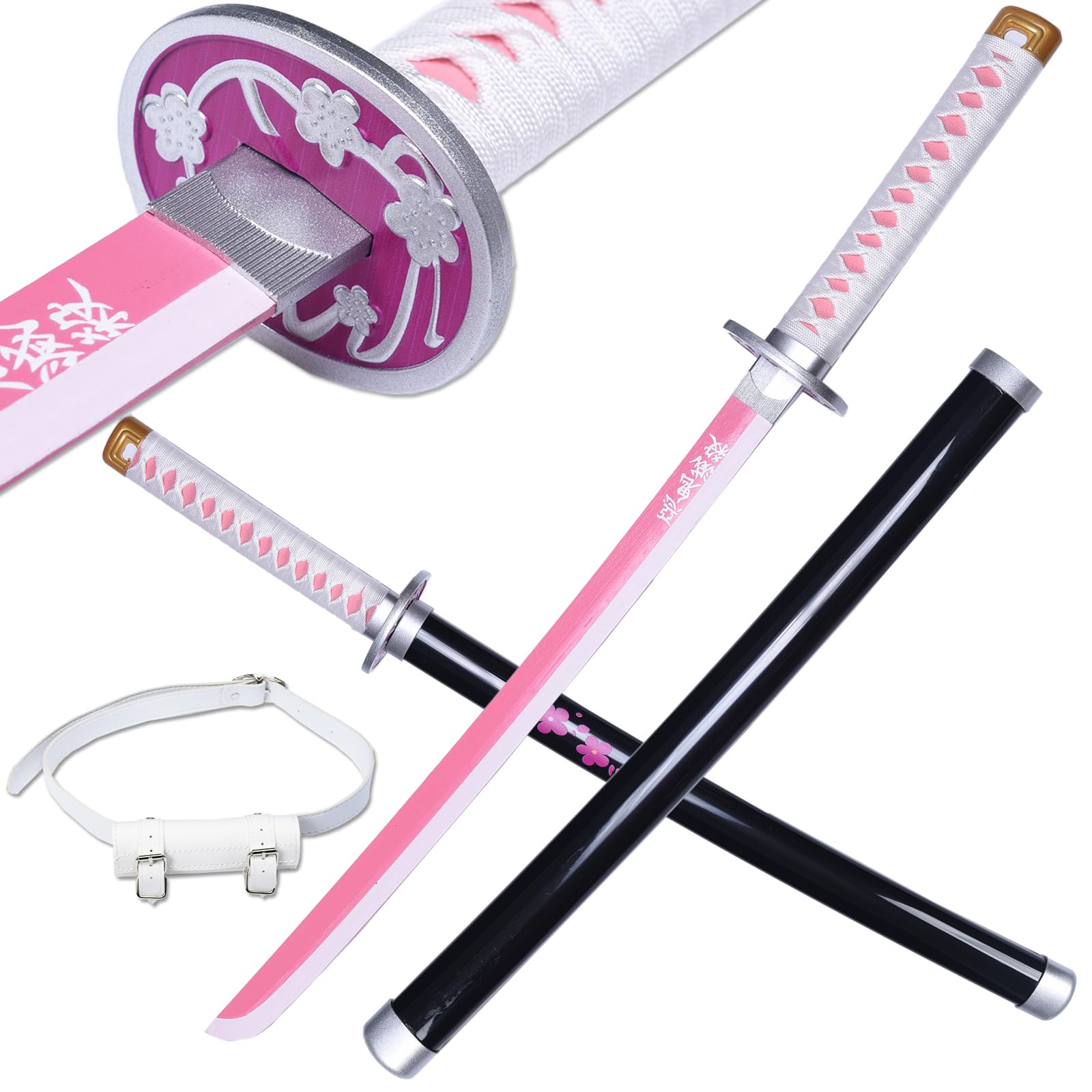 Purple flame Demon Slayer Sword 30inch Cosplay Sword Rengoku Kyoujurou Sword Tokitou Muichirou Sword Original Texture, Wide Selection of Styles (guyin-78cm-lihualuo)