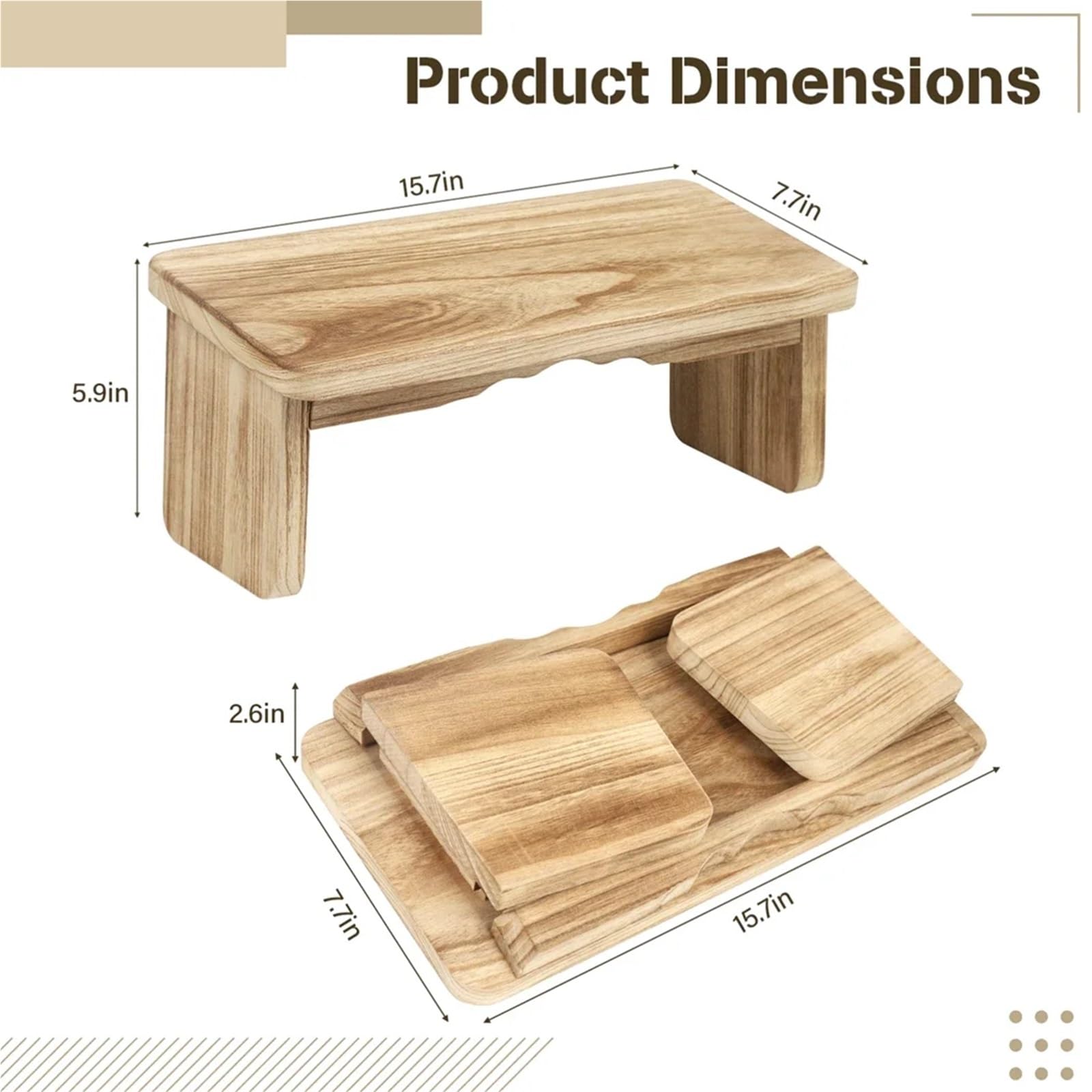 Banco de meditación Plegable Madera