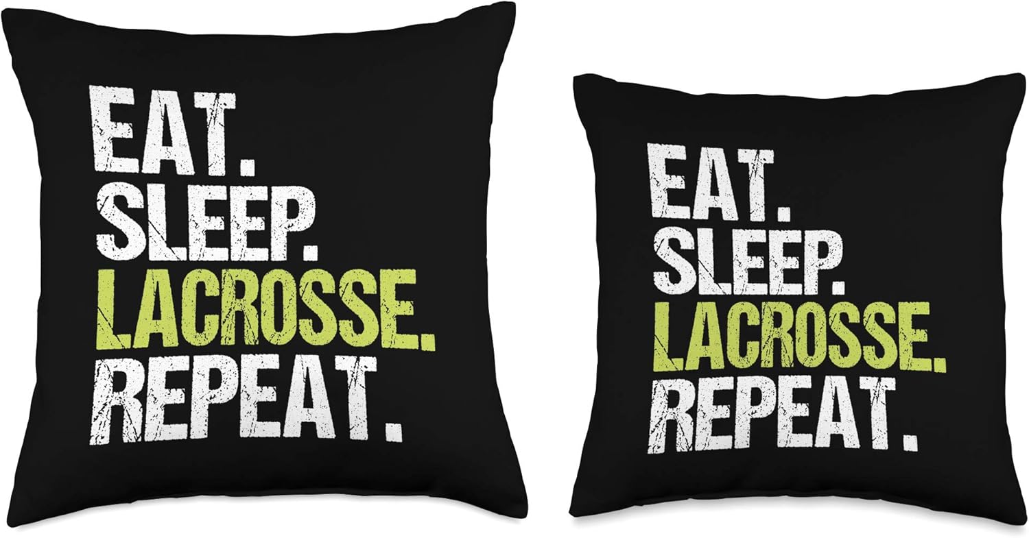 Eat Sleep Lacrosse Repeat Player Fan Christmas Gift Throw Pillow