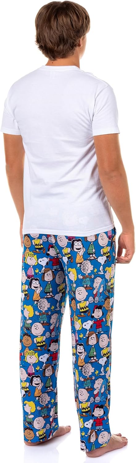 Peanuts Pajama Pants Men's Charlie Brown Snoopy Woodstock Adult Sleep Bottoms - Image 5