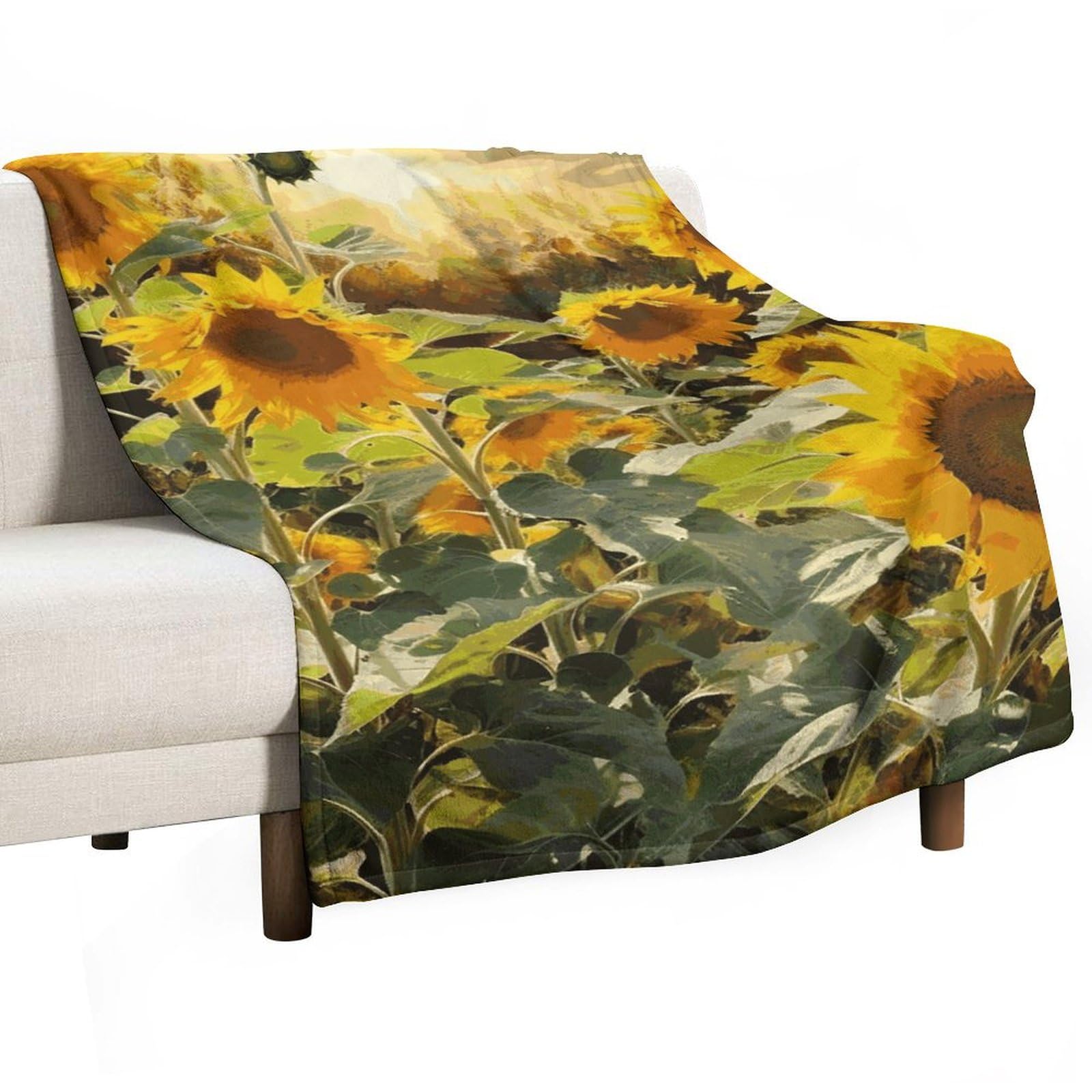 Plaid flanelle tournesols 101,6x152,4 cm contre la fraîcheur : l'alternative légère et douce