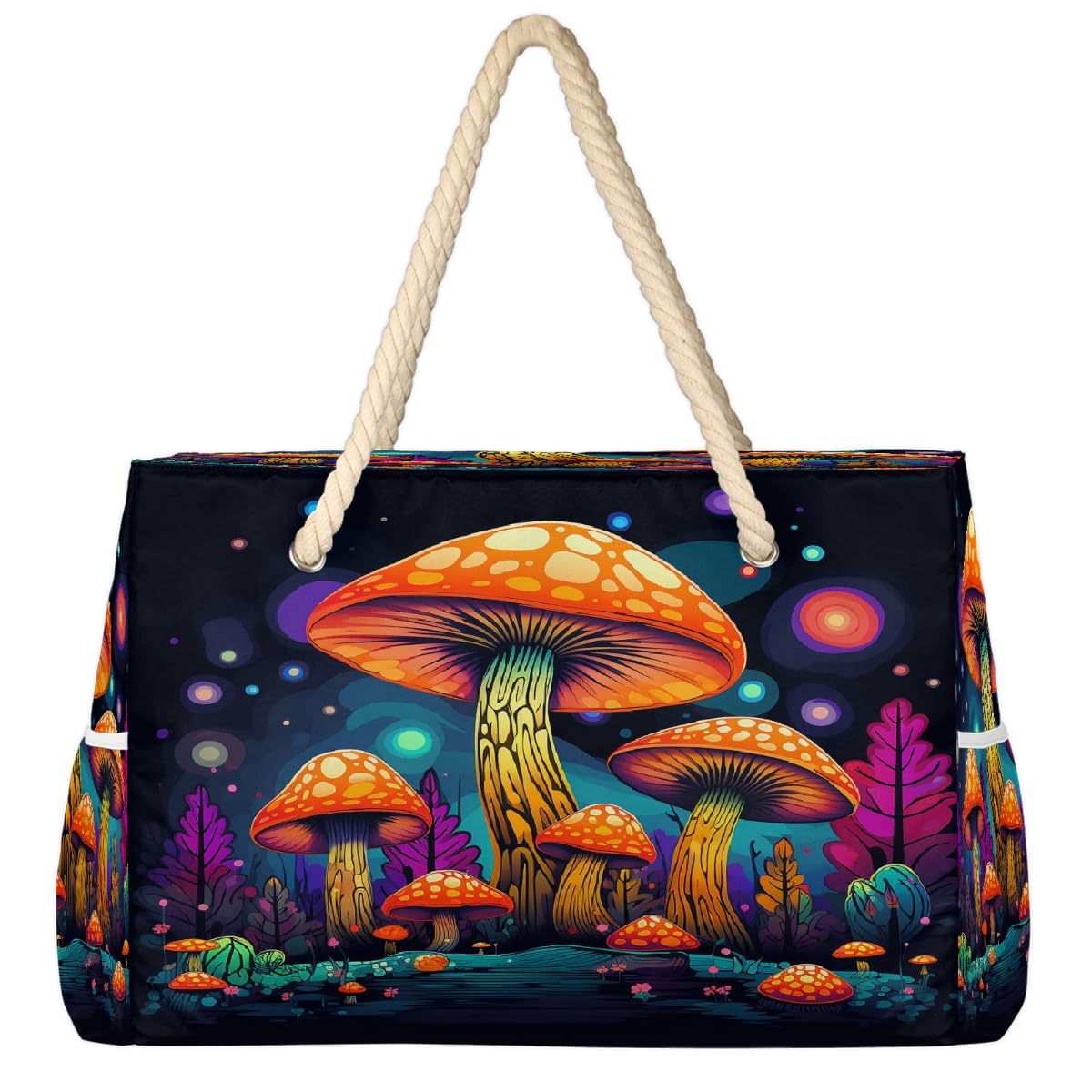 Große Strandtasche mit Reißverschluss, wasserdicht, sanddicht, Strandtasche mit Seilgriffen, mehrere Taschen für Damen, Reisen, Pool, Fitnessstudio, Familie, Urlaub, Essentials