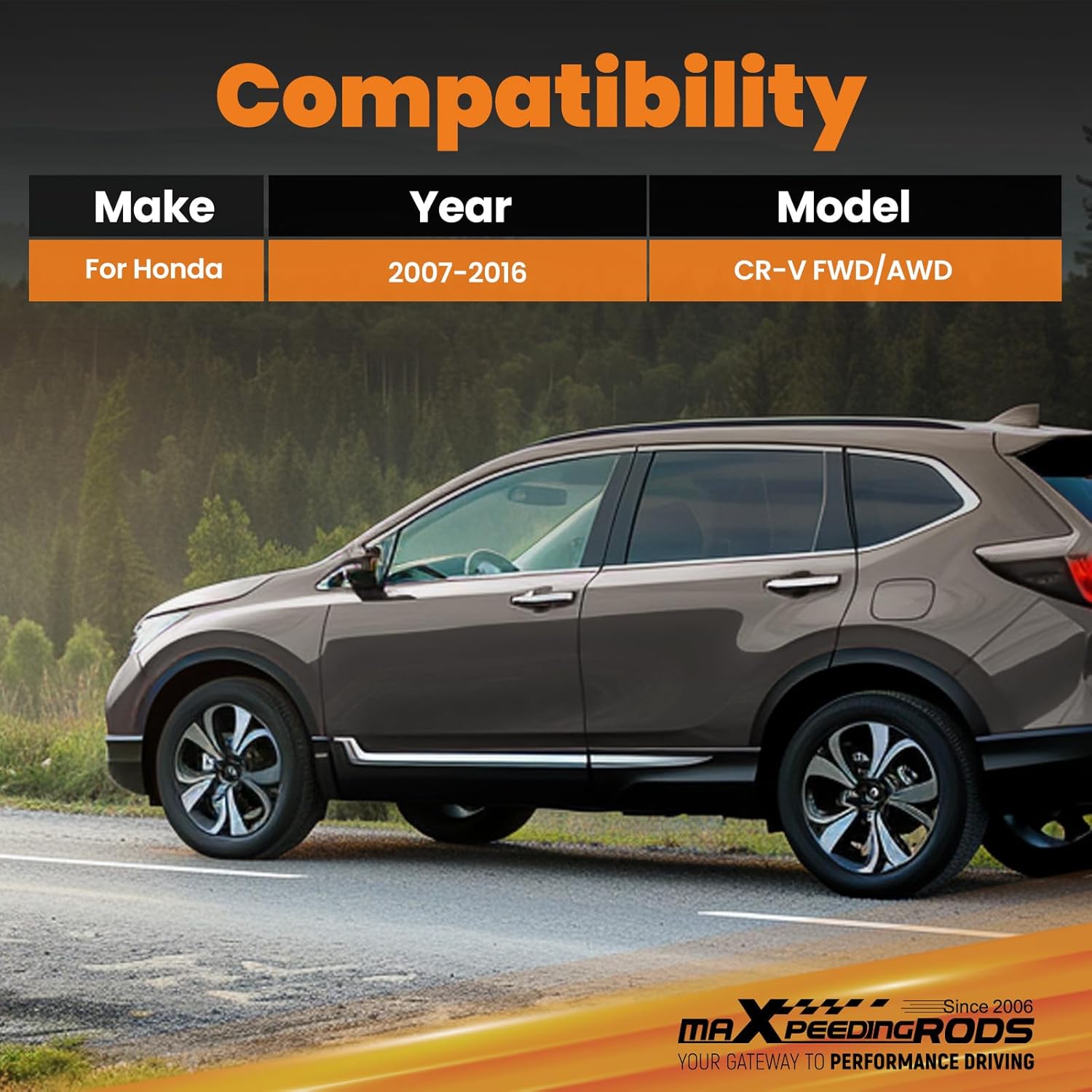 maXpeedingrods -2° to +4° Rear Camber Arm for Honda CR-V FWD/AWD 2007-2016, Adjustable Control Arm Kit, Gray