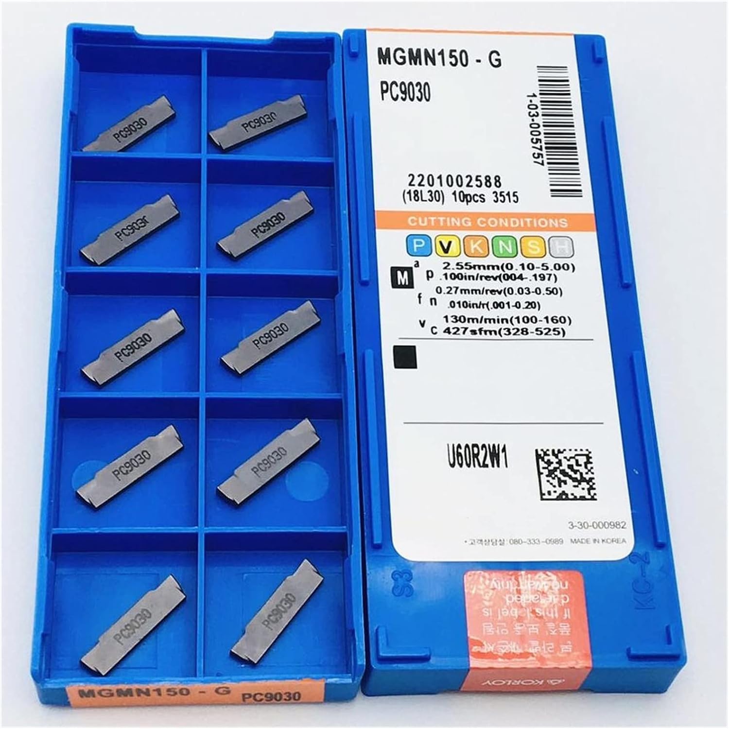 Hardware Milling Cutter MGMN150 G PC9030 NC3020 NC3030 Grooving And Separating Tools Carbide Inserts MGMN 150 Turning Inserts Lathe Tools (Angle : MGMN150 G NC3020, Insert Width(mm) : 10PCS(1box))
