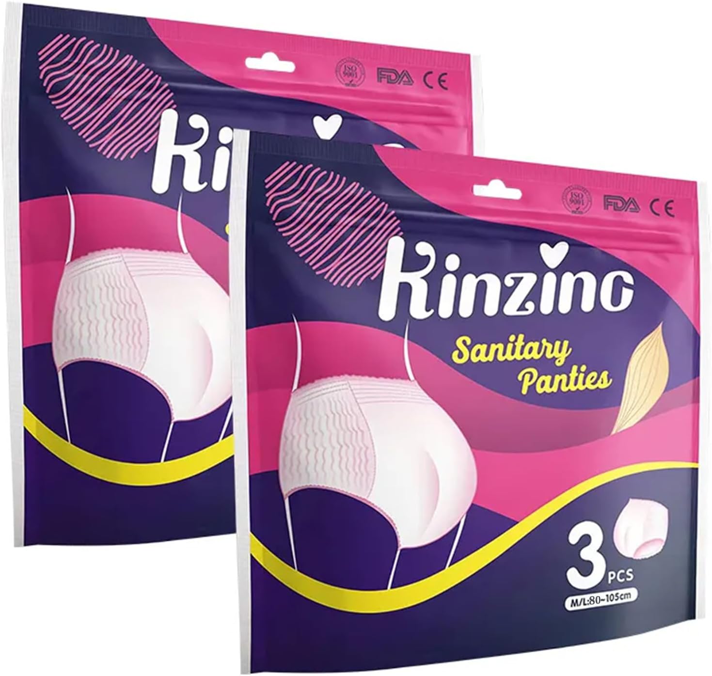 Disposable Period Underwear for Women 6 Count 31-41in
