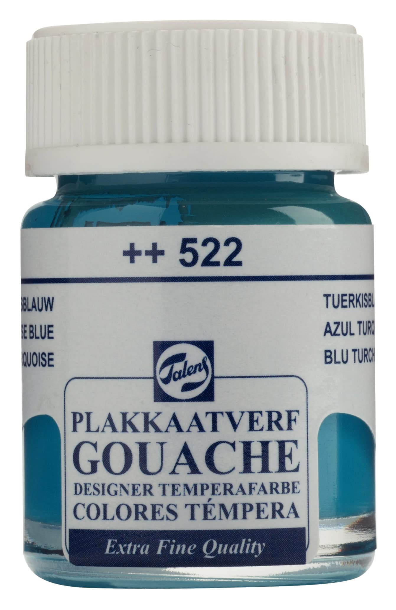 Talens Turquoise Blue Gouache Extra Fine Quality - 16 Ml 522 - High Pigment Matte Finish Paint