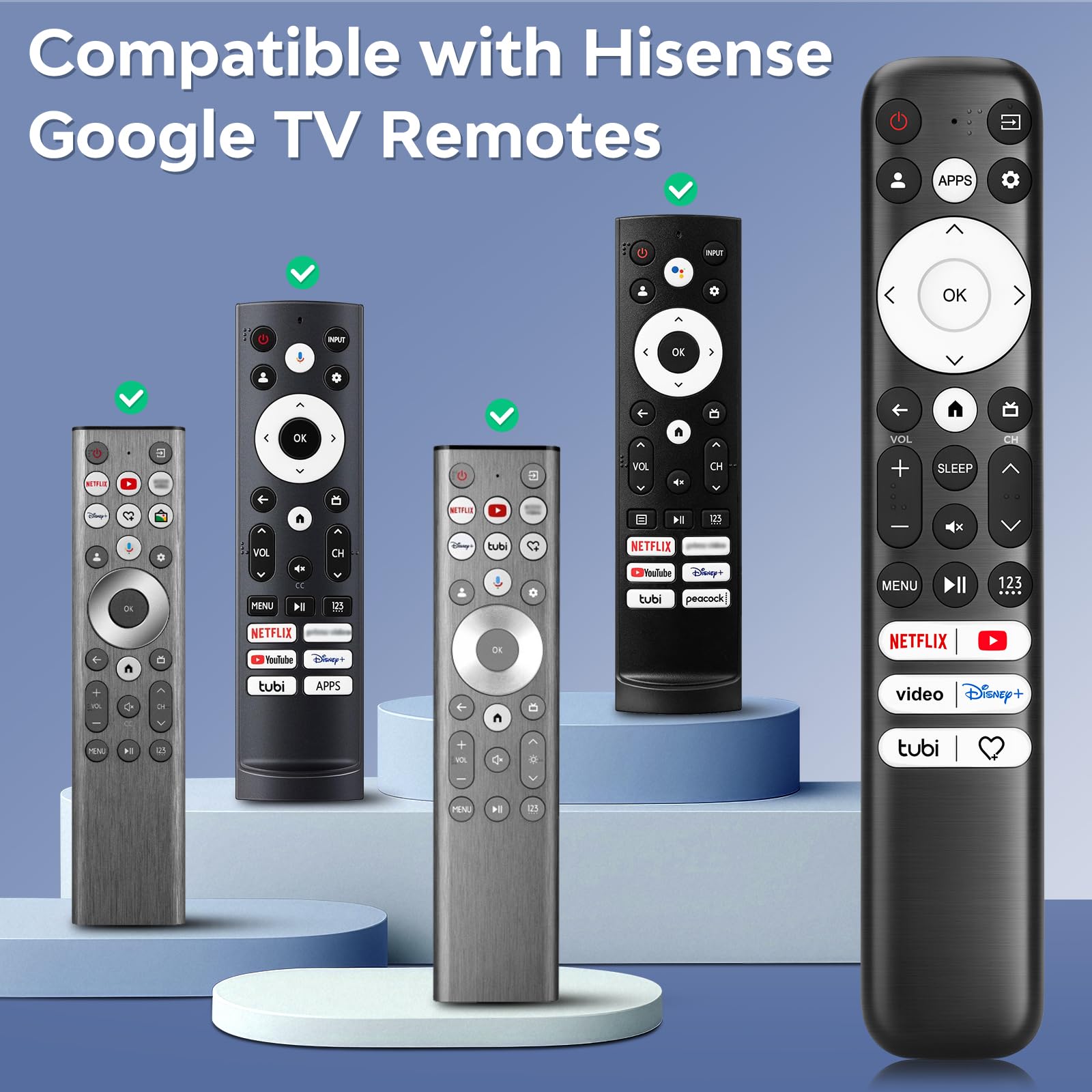 Ricambio per telecomando Hisense-Google-TV, universale per Hisense Mini-LED QLED ULED UHD 4K Google Smart TV