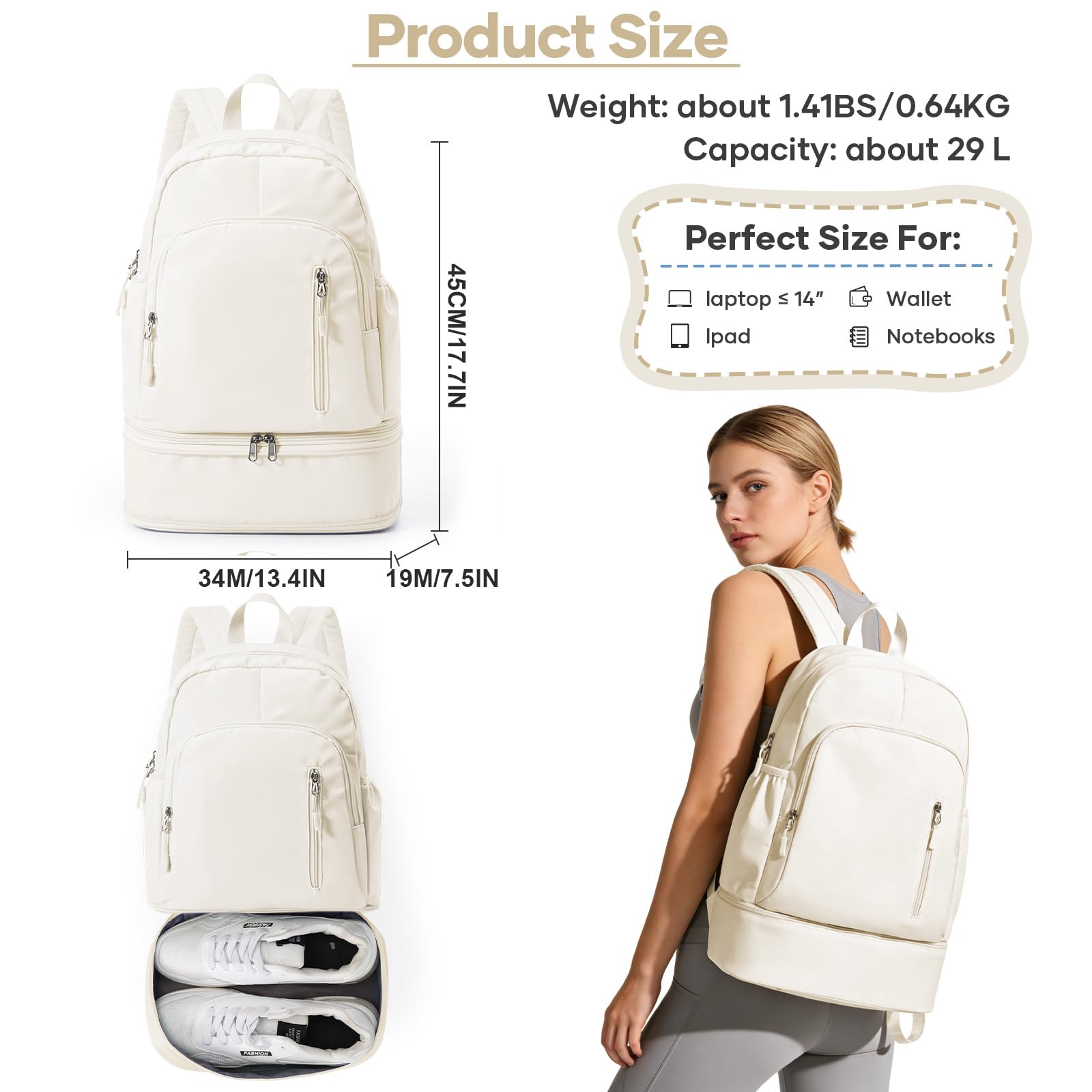 Lendolk Mochila de gimnasio para mujeres y hombres
