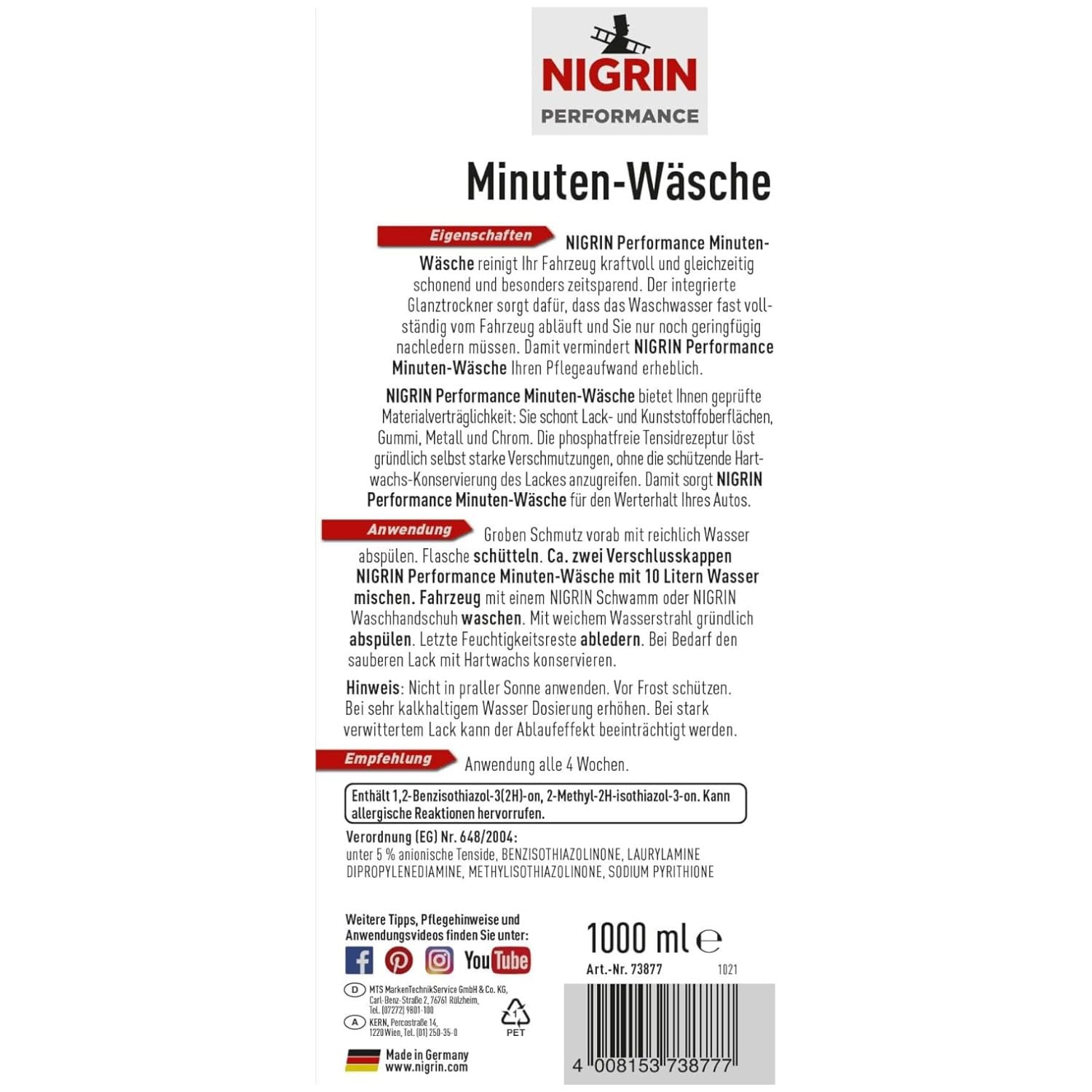 6x Performance Minutenwäsche Turbo 1L