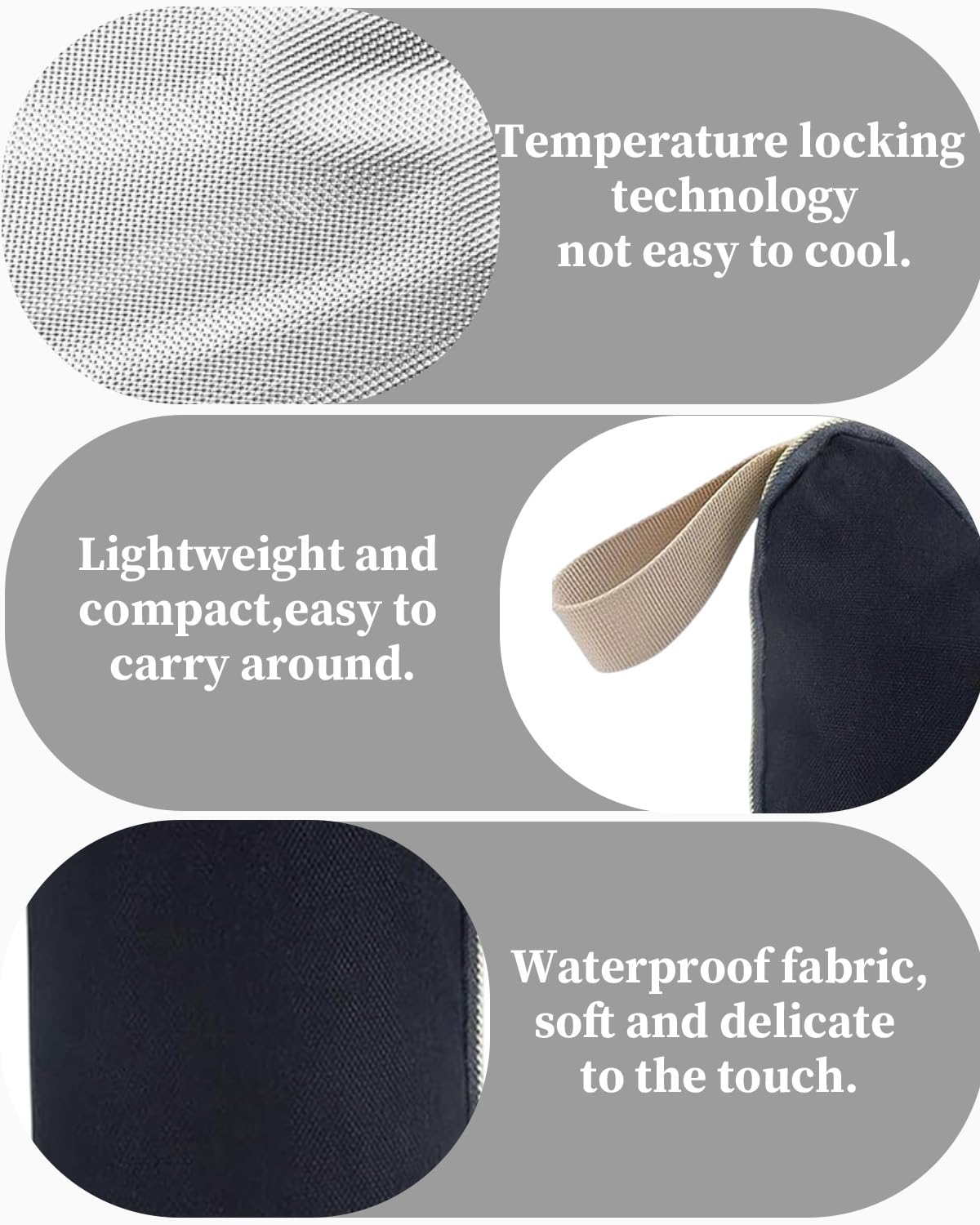 2Pcs Custodia per Bottiglia, Materiale del Tessuto Oxford, Borsa Protettiva per Bottiglie, con Maniglia per Appendere, per Conservare Biberon, Bottiglie d'Acqua e Bevande