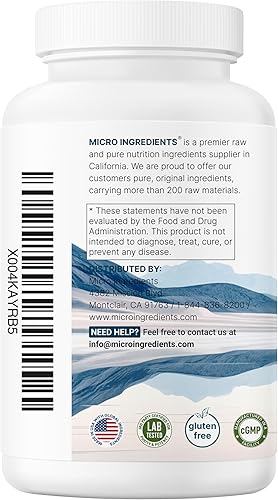 Miniatura 7 de Micro Ingredients Glicinato de magnesio 350mg por porción, 240 cápsulas vegetarianas | Forma elemental potente, 100% quelado, altamente