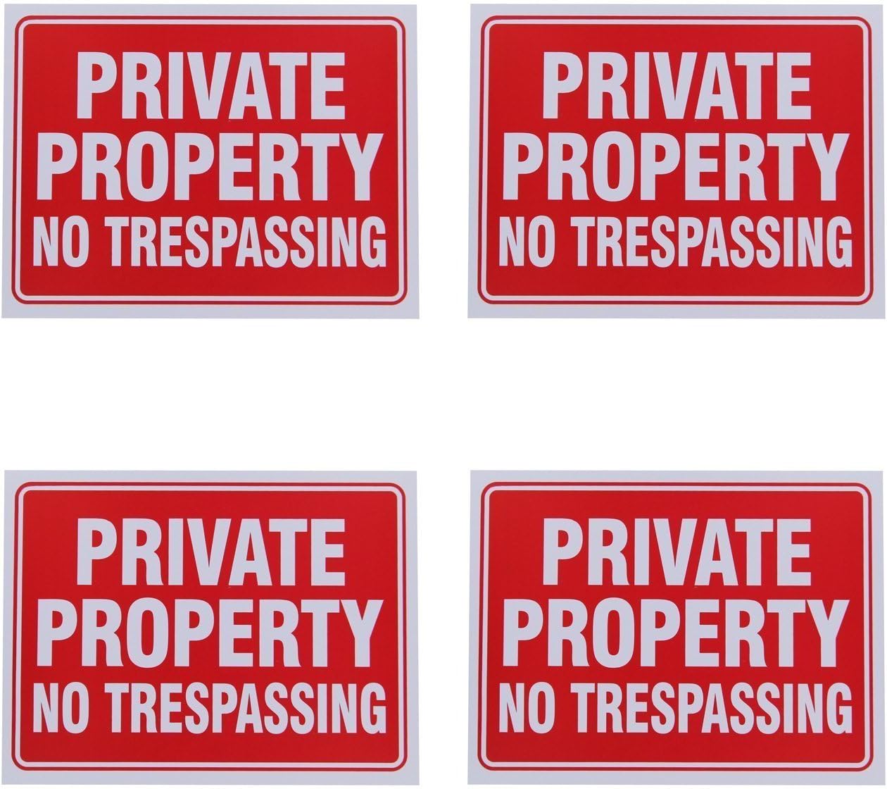 8 Private Property no Trespassing Sign 9 x 12 Inch