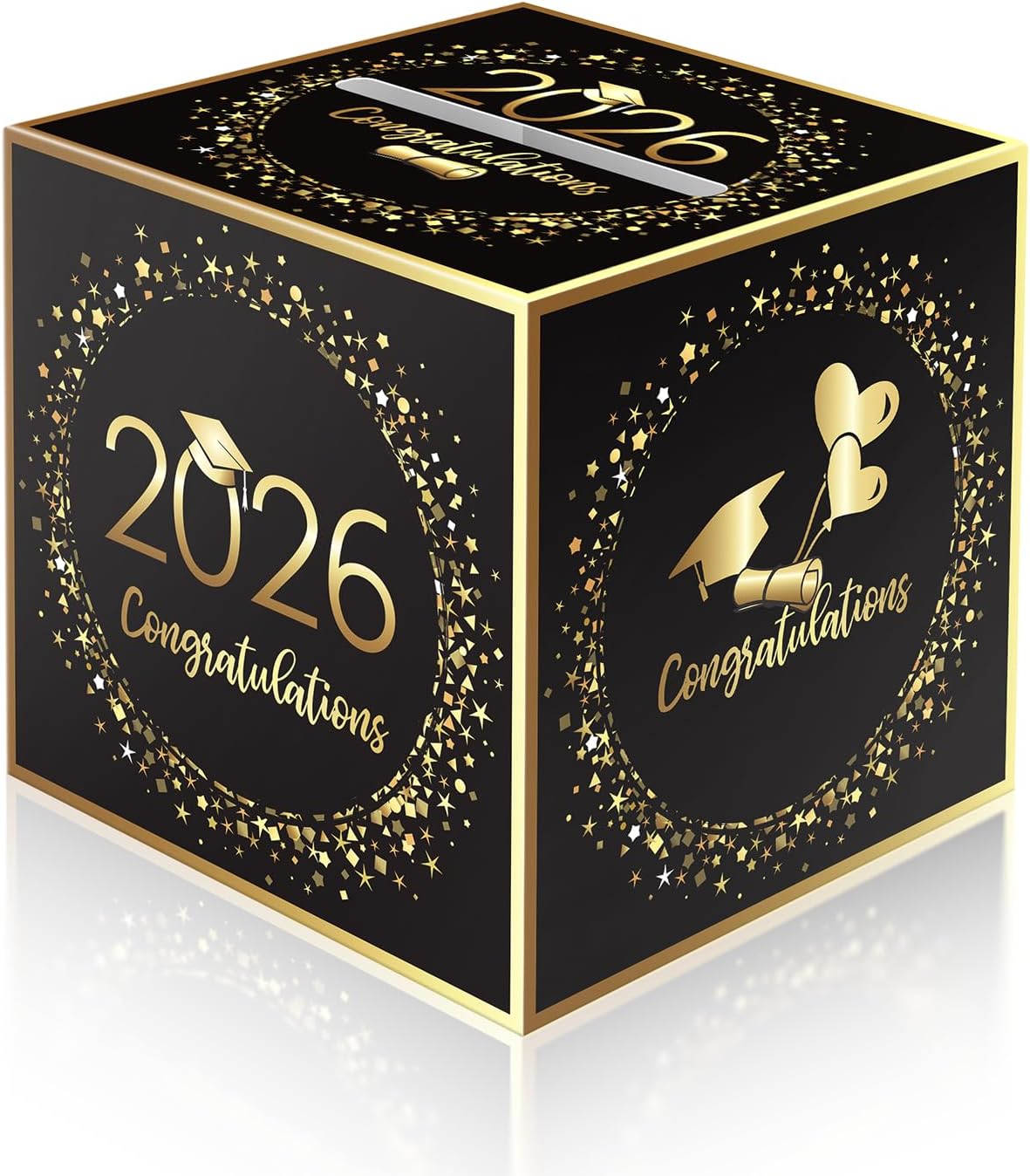 2026 Graduation Card Box Holder, Envelope Receiving for Grad Congrat Decoration Box, Graduation Party Celebration Black