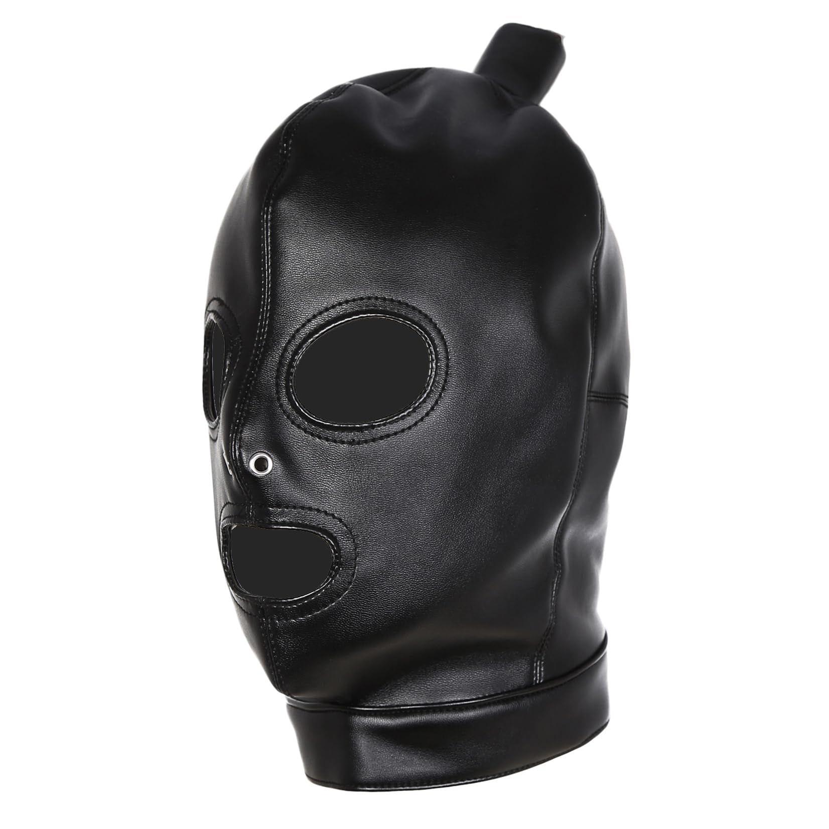 OhMill Black PU Leather Mask Face Cover Erotic Accessory Horse Belike Funny Headwear Cosplay Costume Halloween Dress Up - Image 2