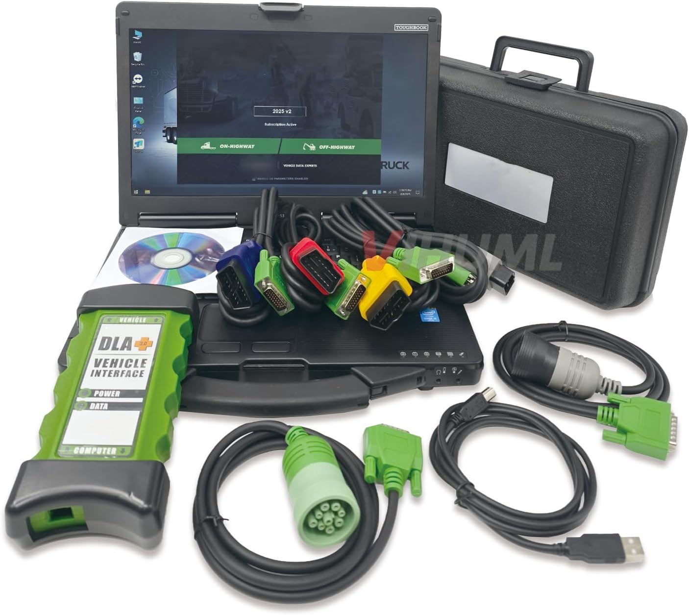 DLA+2.0 Diesel Truck Diagnostic Scanner with Laptop 2025 V2 Software Vehicle Interface Diesel Heavy Duty Truck Scanner (Tool with Laptop CF53)