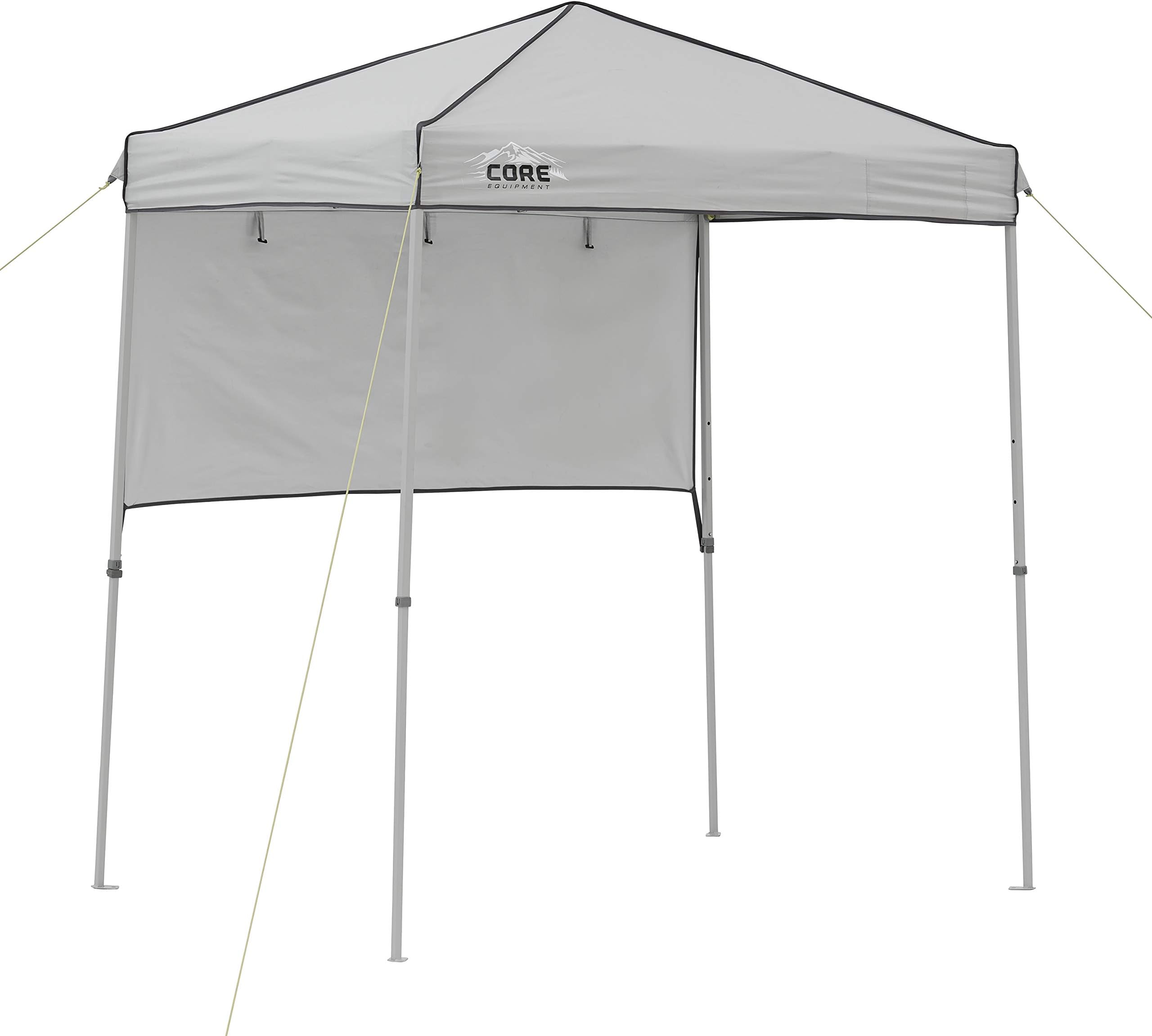 Core Instant Straight Leg Canopy Tent with Adjustable Sun Wall, 6 ft x 4 ft , Gray