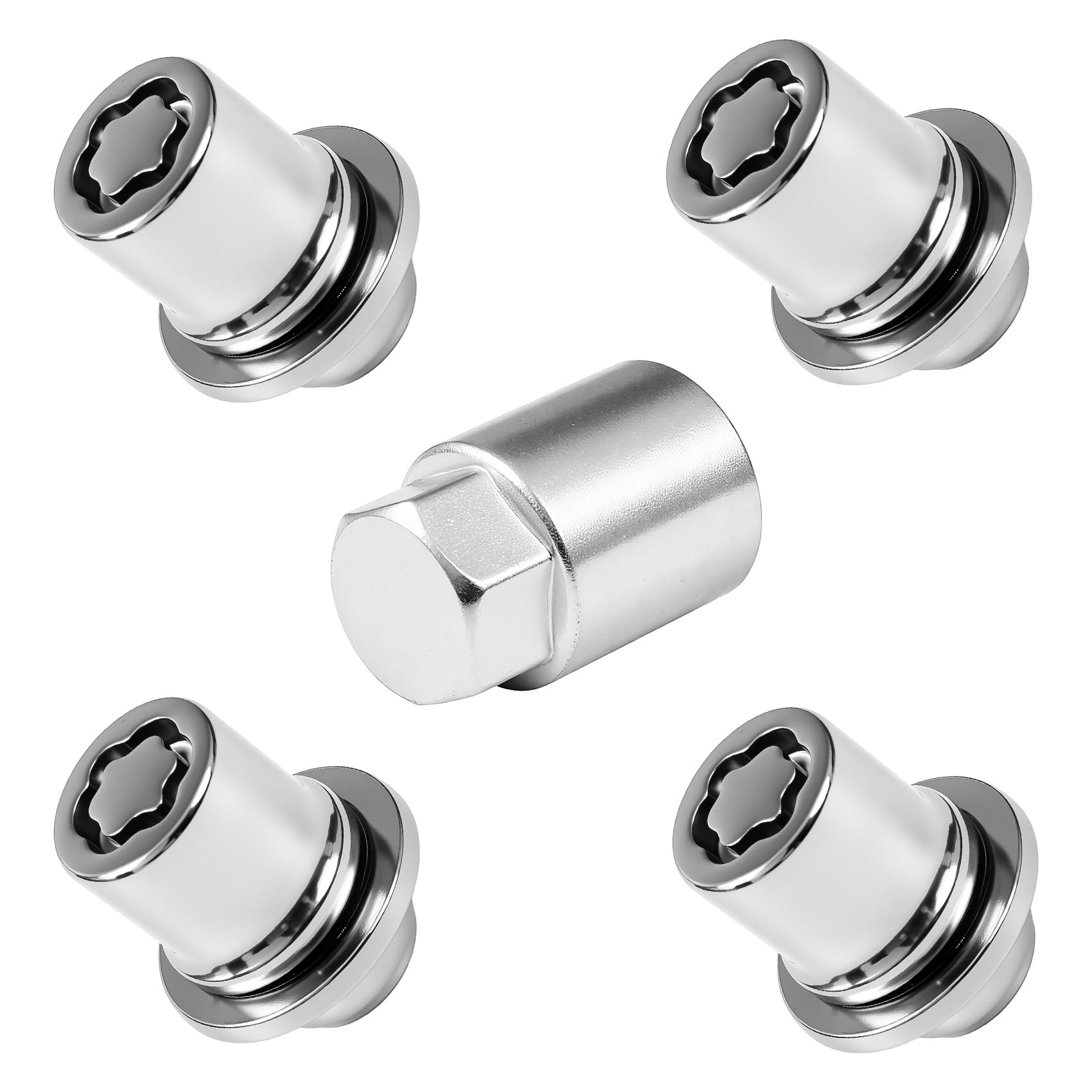 Lot d'écrous antivol M12 x 1,5 pour Toyota Avalon C-HR Camry Celica Corolla Matrix Mirai MR2 Prius RAV4 Sienna Solara et Lexus, chromé, remplacement de clé de verrouillage de roue Toyota 00276-00900