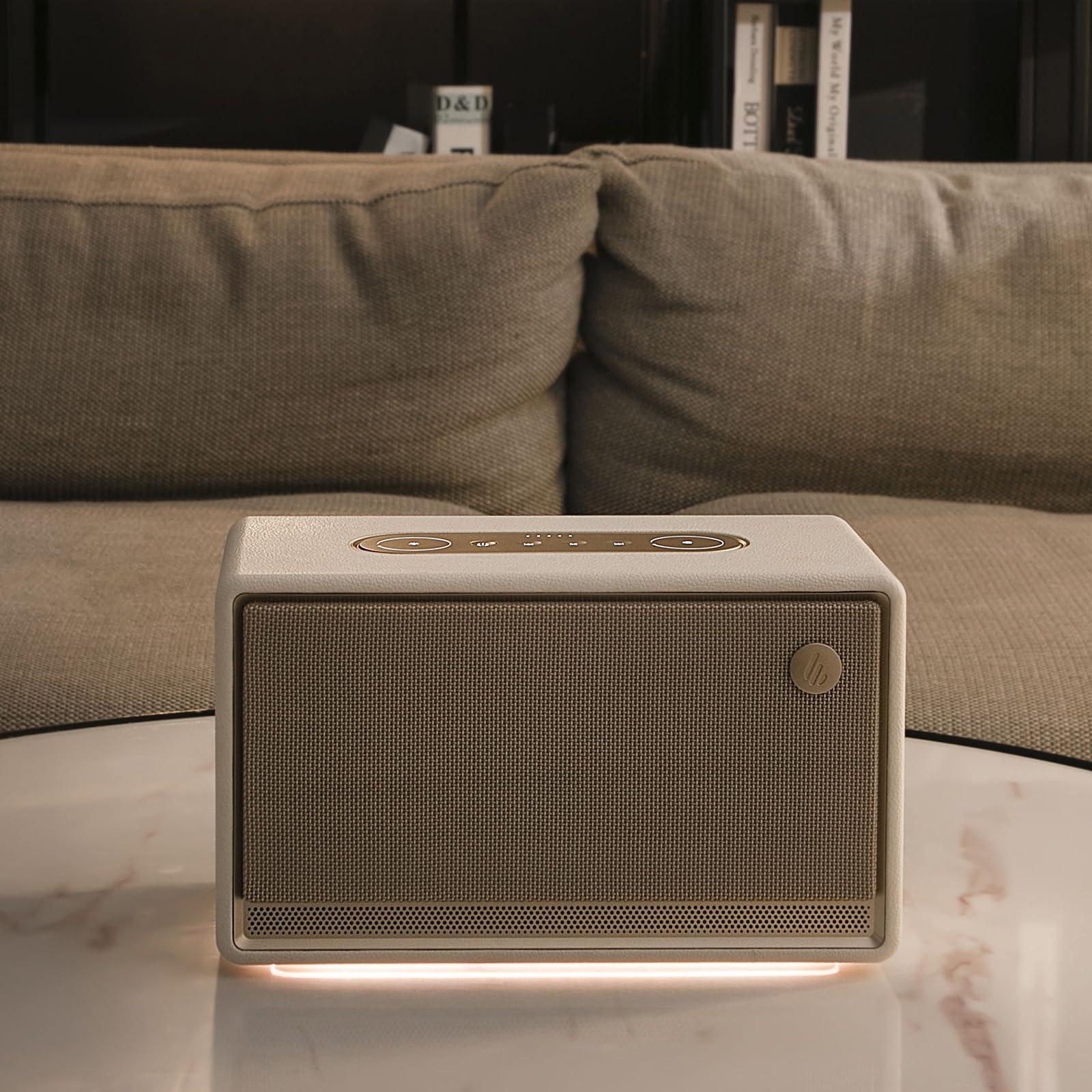 Edifier ES300 WLAN & Bluetooth Lautsprecher – 60W Hi-Res Audio, AirPlay 2, LDAC, 12h Akku, Multiroom, USB & AUX, Ambientebeleuchtung, Holzgehäuse, App-Steuerung – Kabelloser Premium Speaker