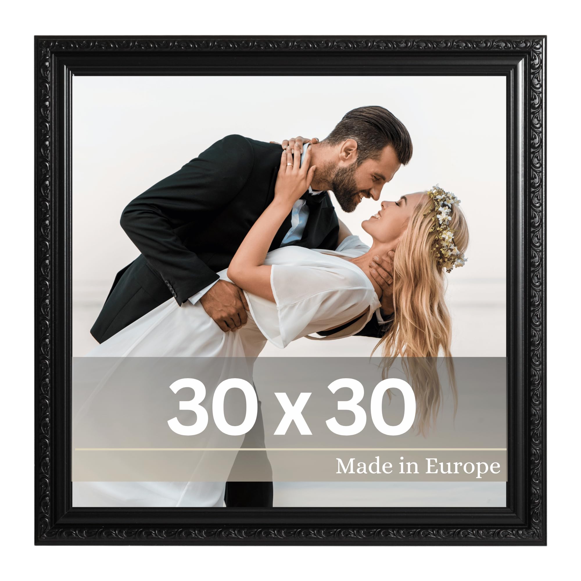 VictoR antiker - kunstvoller Fotorahmen „Chagall“ in schwarz - 30x30 cm Deko Bilderrahmen vintage - geeignet für Urkunden - Zeugnisse - Bilderrahmen schwarz 30x30 - barock