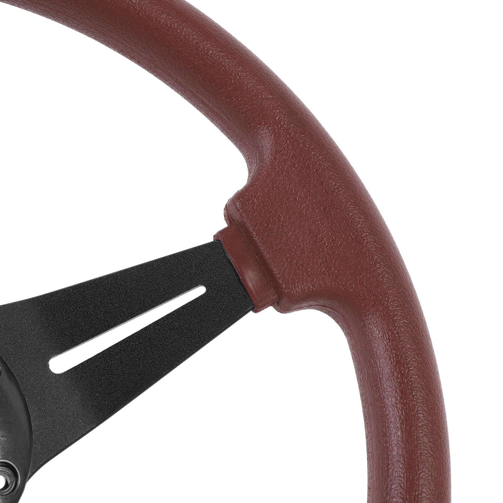 14in Racing Volante con un Pulsante Corno in Pelle PU Contempo Comodo Adattatore del Volante a 6 Fori (Nero)