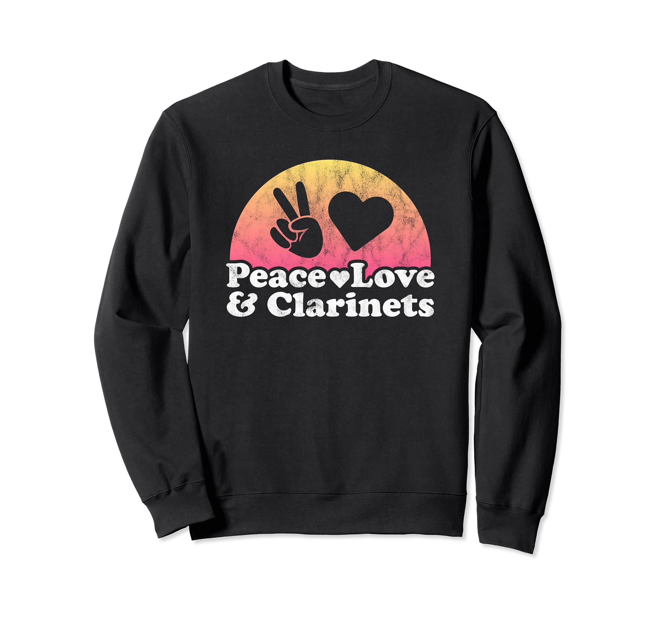 Peace Love and Clarinets Clarinet Sweatshirt, Black