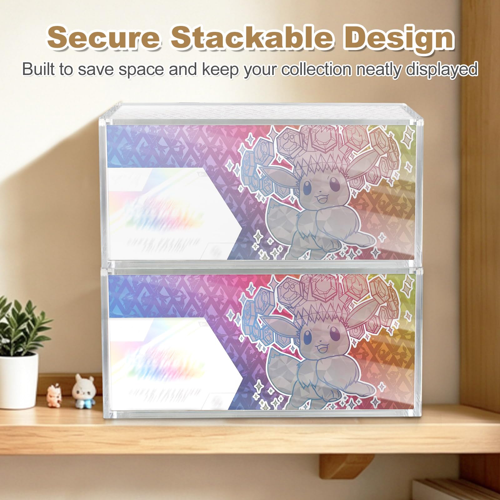 Prismatic Evolutions SPC - Espositore in acrilico compatibile con Prismatic Evolutions Super-Premium, spessore 8+5 mm, custodia protettiva in acrilico trasparente con coperchio magnetico, scatola per