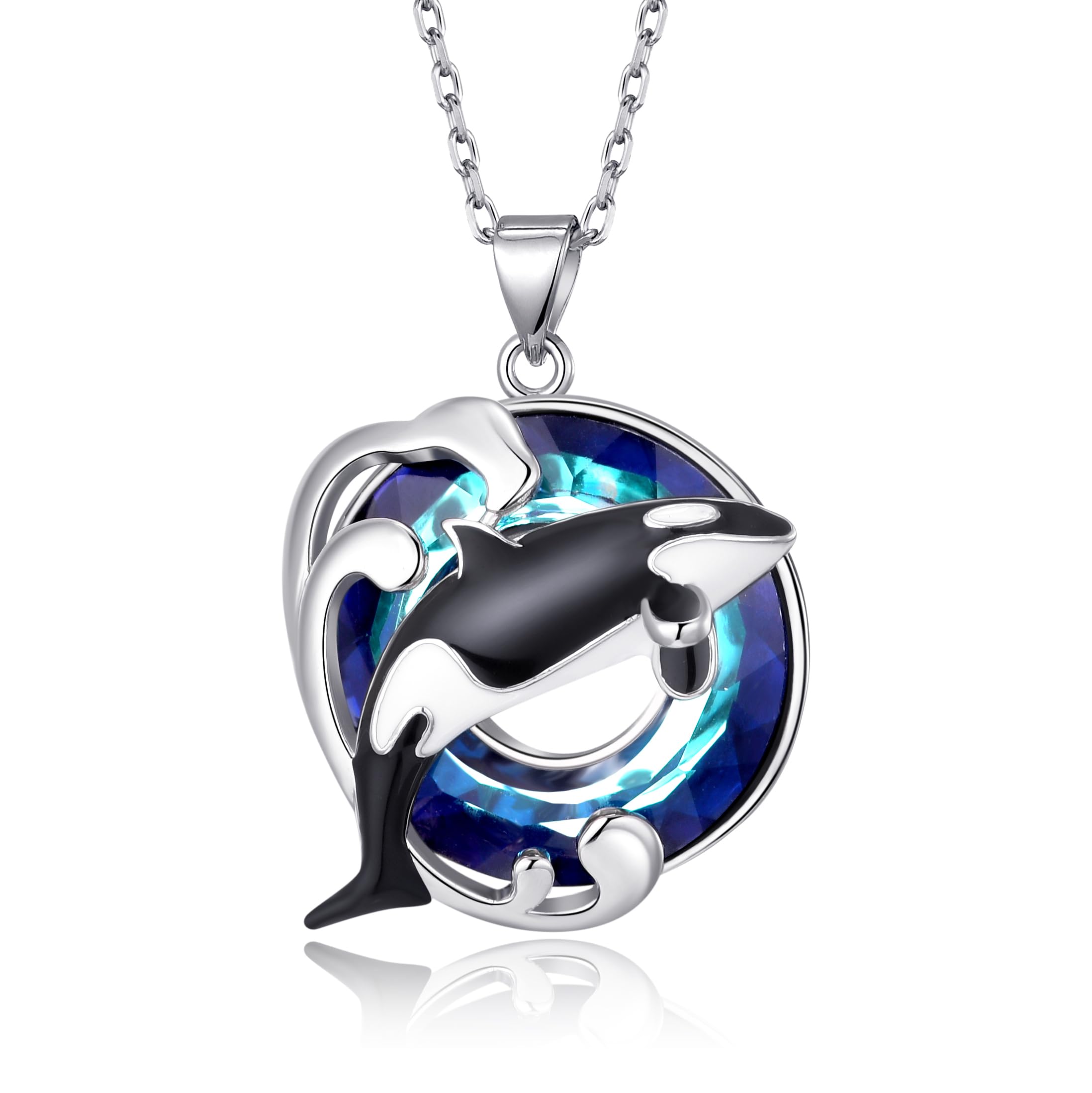 Amazon.co.jp: TALYKONG シャチ ペンダント ネックレス ブルー