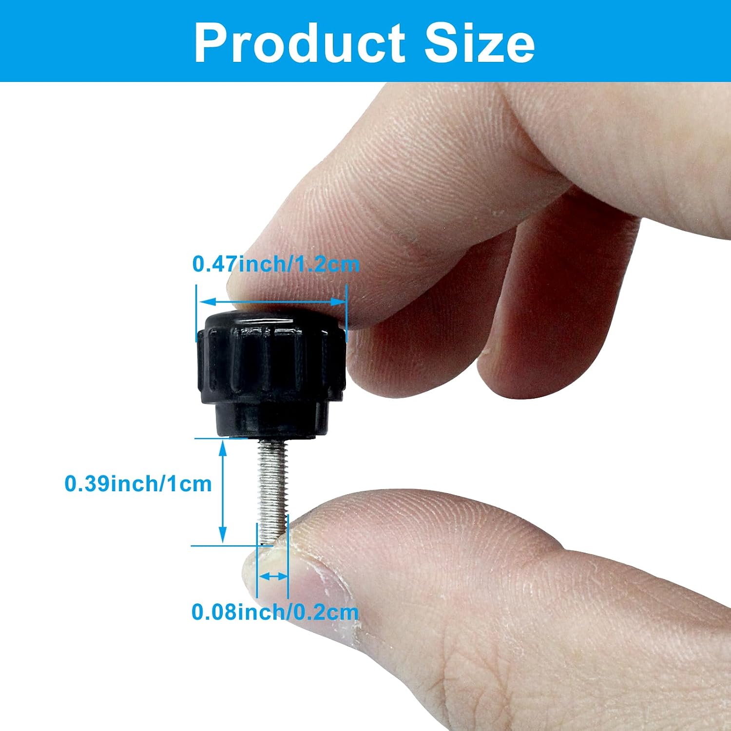 M2 x 10mm Knurled Thumb Screw, 30Pcs