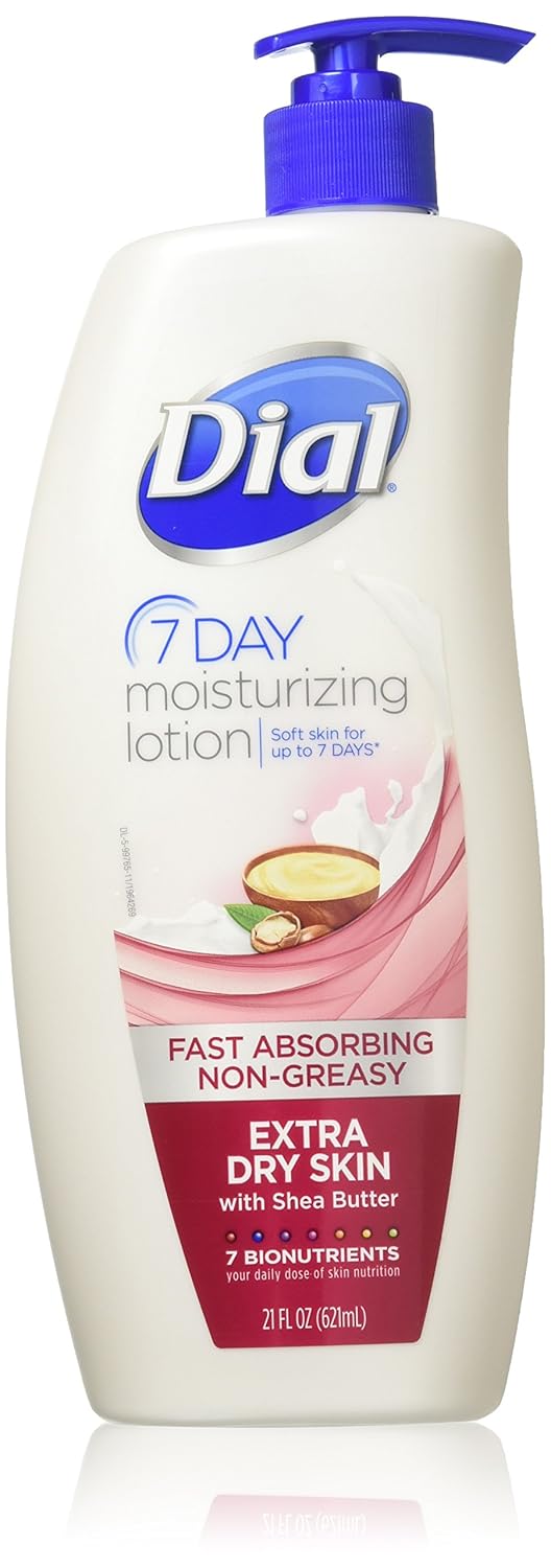Dial 7-Day Moisturizing Lotion with Shea Butter For Extra Dry Skin, 21 Ounce Bottle