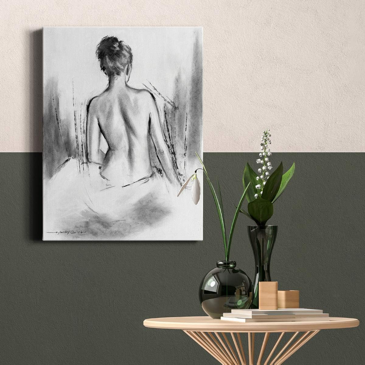 Renditions Gallery Soft Silhouette VI Wall Art, Premium Gallery Wrapped Canvas Decor, Ready to Hang, 32 in H x 24 in W, Made in America Print