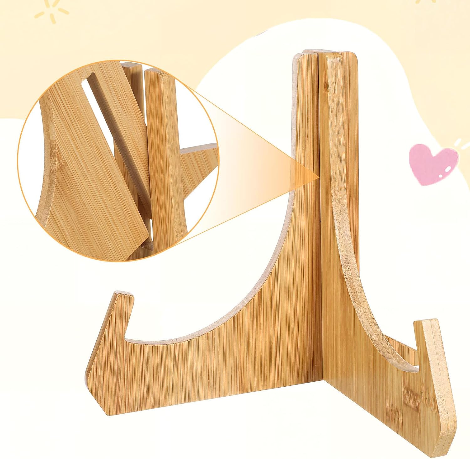 Wooden Plate Display Stand for Tabletop Decor 8 Inch
