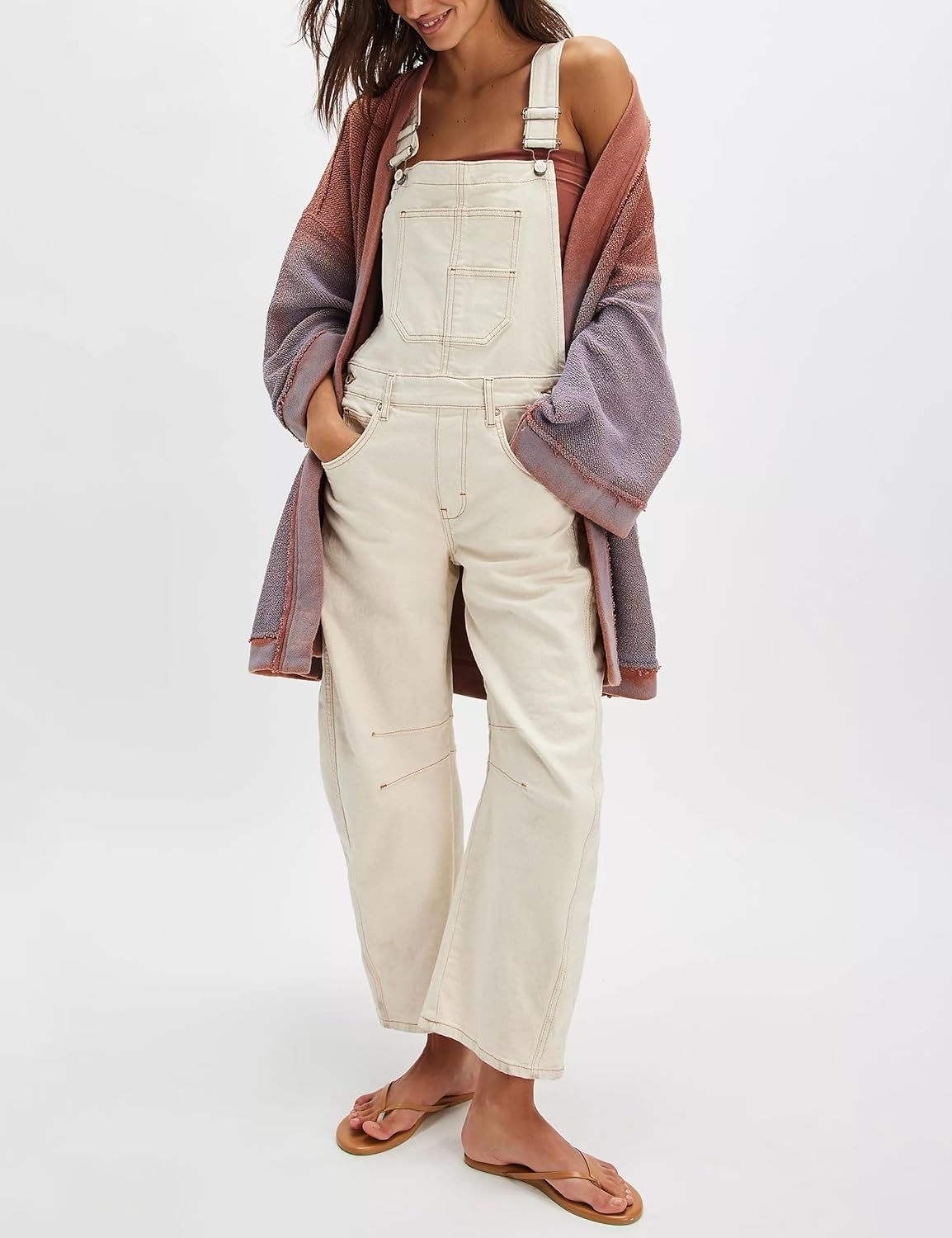 Qazel Vorrlon Denim Overalls for Women Barrel Wide Leg Bib Baggy Jeans Adjustable Denim Romper Stretch Jumpsuit Y2K Pants - Image 4