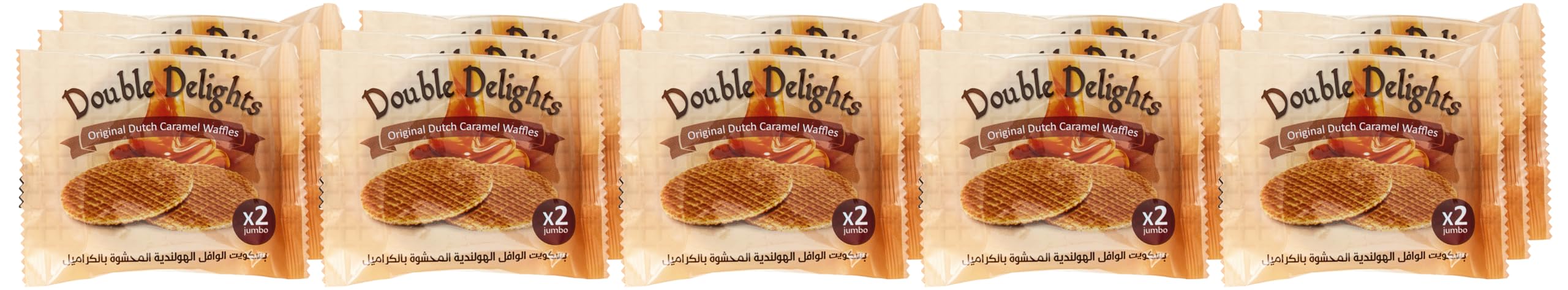 Double Delights 15 Packs of 2 Caramel Waffles ,80 gms