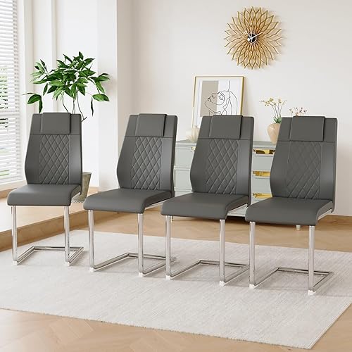 Miniatura 33 de gopop Juego de 6 sillas de comedor, sillas de comedor modernas con patas de metal electrochapado, sillas de cocina para sala de estar, sillas Pierna