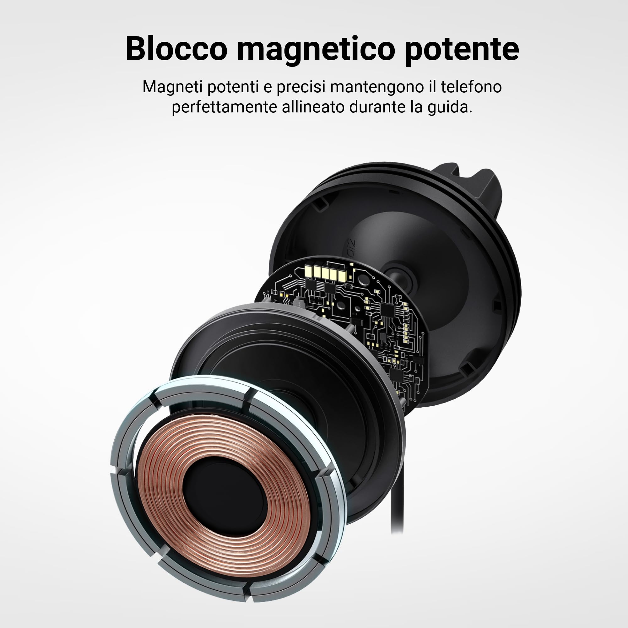 iOttie Velox Qi2 Mini 15 W Caricabatterie wireless da auto – Supporto per telefono da cruscotto e parabrezza – Supporto per iPhone compatibile con MagSafe per smartphone Qi2 (iPhone 12, 13, 14 e 15) –