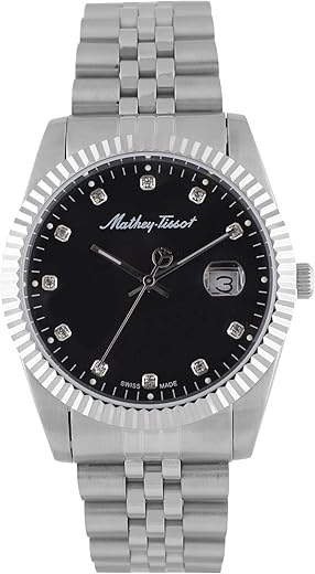 Mathey-Tissot Stainless Steel Analog Black Dial Men’s Watch-H710An, Band Color-Silver