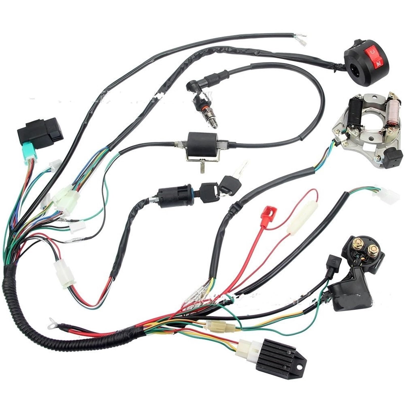 Unità CDI Kit cablaggio completo CDI per moto fuoristrada, ATV, auto da spiaggia, 70-90-110cc