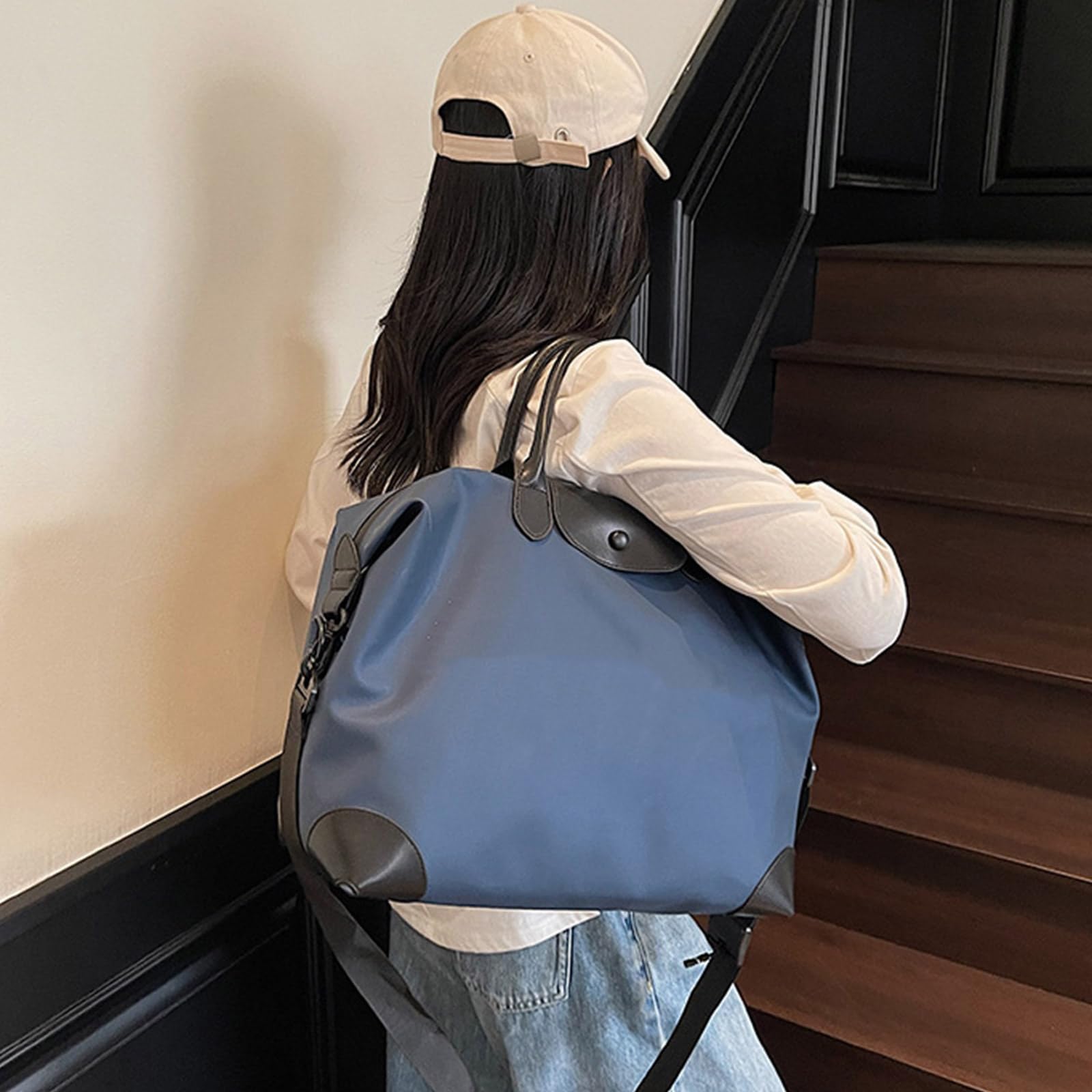 Borsa da palestra da viaggio di grande capacità, in pratico tessuto Oxford con scomparti multipli, fodera impermeabile per gli appassionati di fitness, cachi