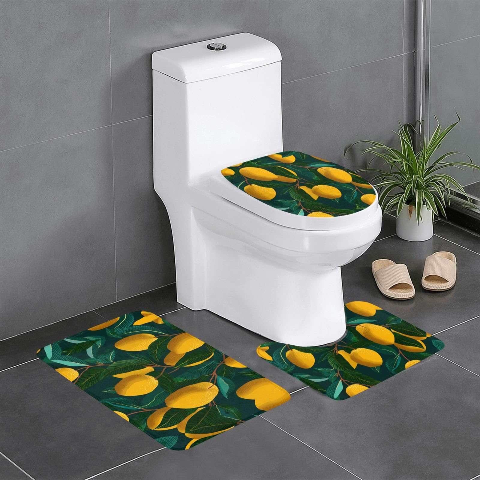 Tapis de salle de bain antidérapant lot de 3 facile à nettoyer