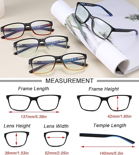 Miniatura 2 de Readersoul Paquete de 4 lentes de lectura para hombre, elegantes y ligeros, de dos tonos