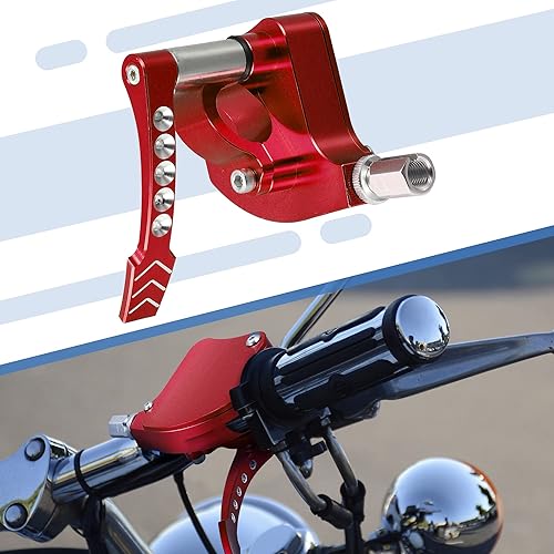 Miniatura 3 de X AUTOHAUX Conjunto universal de acelerador de pulgar de 78 pulgadas para Yamaha Banshee 350 Blaster 200 YFZ450 Warrior 350 Metal Rojo
