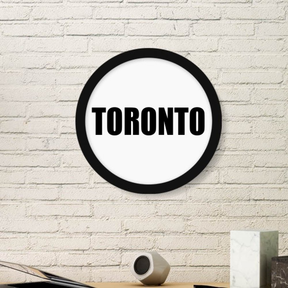 Peinture Cadre Photo Toronto décoratif en bois noir rond de taille moyenne pour salon