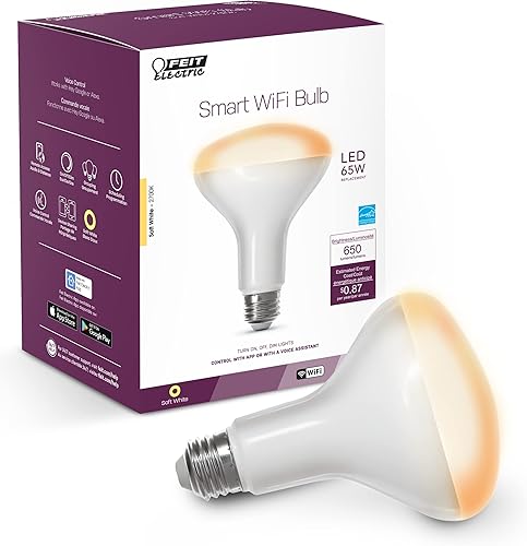 Miniatura 15 de Feit Electric - Bombillas LED inteligentes BR30, equivalentes a 65W, regulables, cambian de color, blanco ajustable, 650 lúmenes, Wi-Fi 2.4GHz,