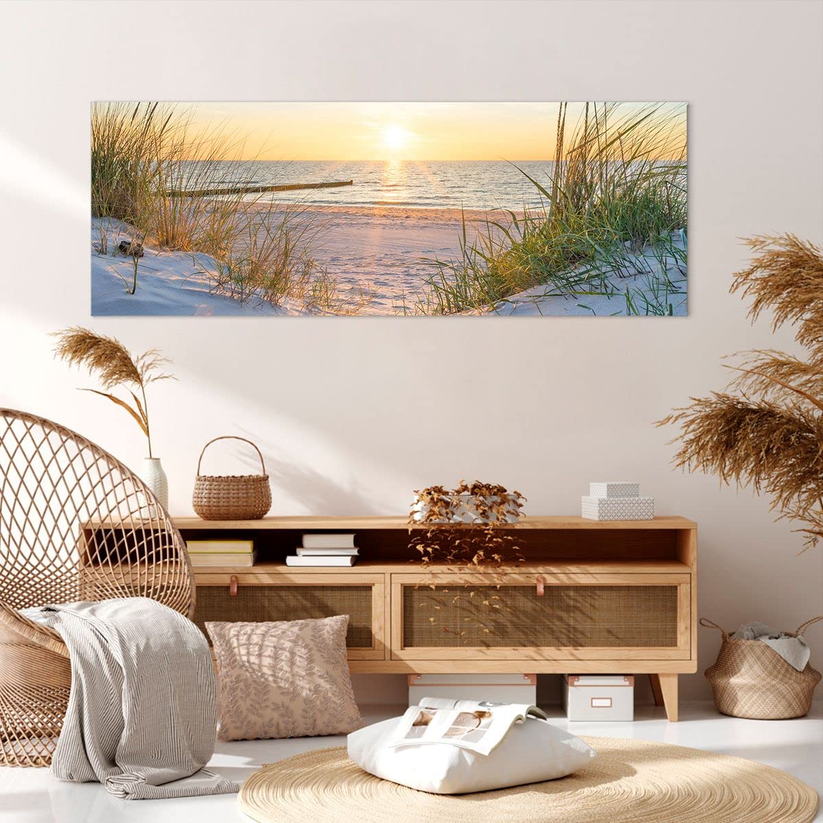 ARTTOR Lienzos decorativos duna playa mar Cuadro Sobre Lienzo Moderno 140x50cm Cuadros Decoracion Salon Dormitorio Cocina Cuadros Pared Imágenes Grande XXL Wall Art Prints Decor Canvas AB140x50-3989