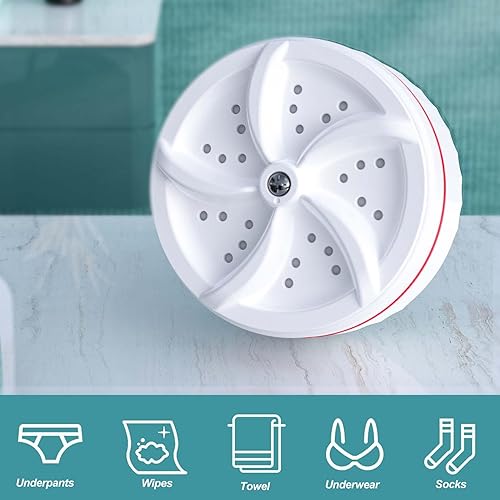Miniatura 4 de Mini lavadora turbo, potente motor mini turbo, lavadora portátil, impermeable, estable, limpieza automática, lavadora para lavandería diaria,