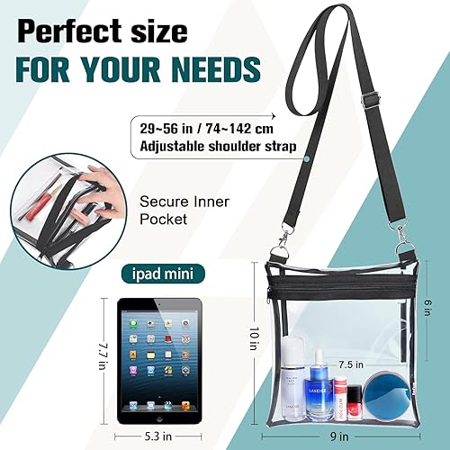 Miniatura 2 de Bitjoy Clear Bag Stadium Approved Purse Transparent Plastic Crossbody Concert Bag for Women Men - See Through PVC Purse