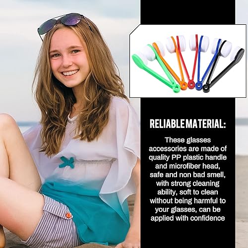 Miniatura 4 de Konohan 40 piezas de mini lentes limpiador de lentes cepillo para lentes Mini cepillo de microfibra limpiador de gafas herramienta de limpieza suave