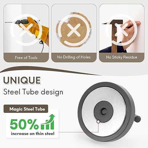 Vista 23 de Neosmuk Ganchos magnéticos resistentes, imanes fuertes con gancho para refrigerador, ganchos industriales súper resistentes de neodimio para colgar