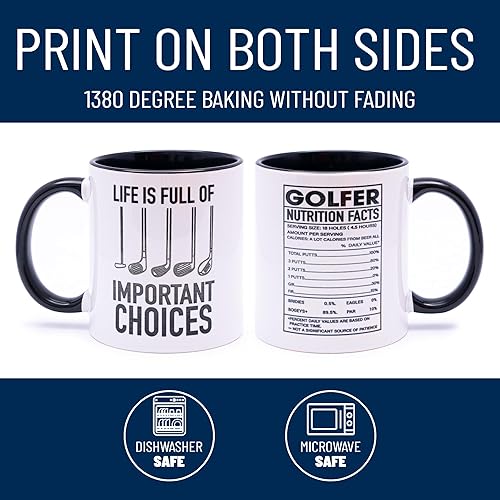 Miniatura 3 de decorluxes Regalos de Golf para Papá Taza de Cerámica de 11oz, Taza del Mejor Papá por Par, Divertido Regalo de Golf para Hombres, Esposo, Regalos