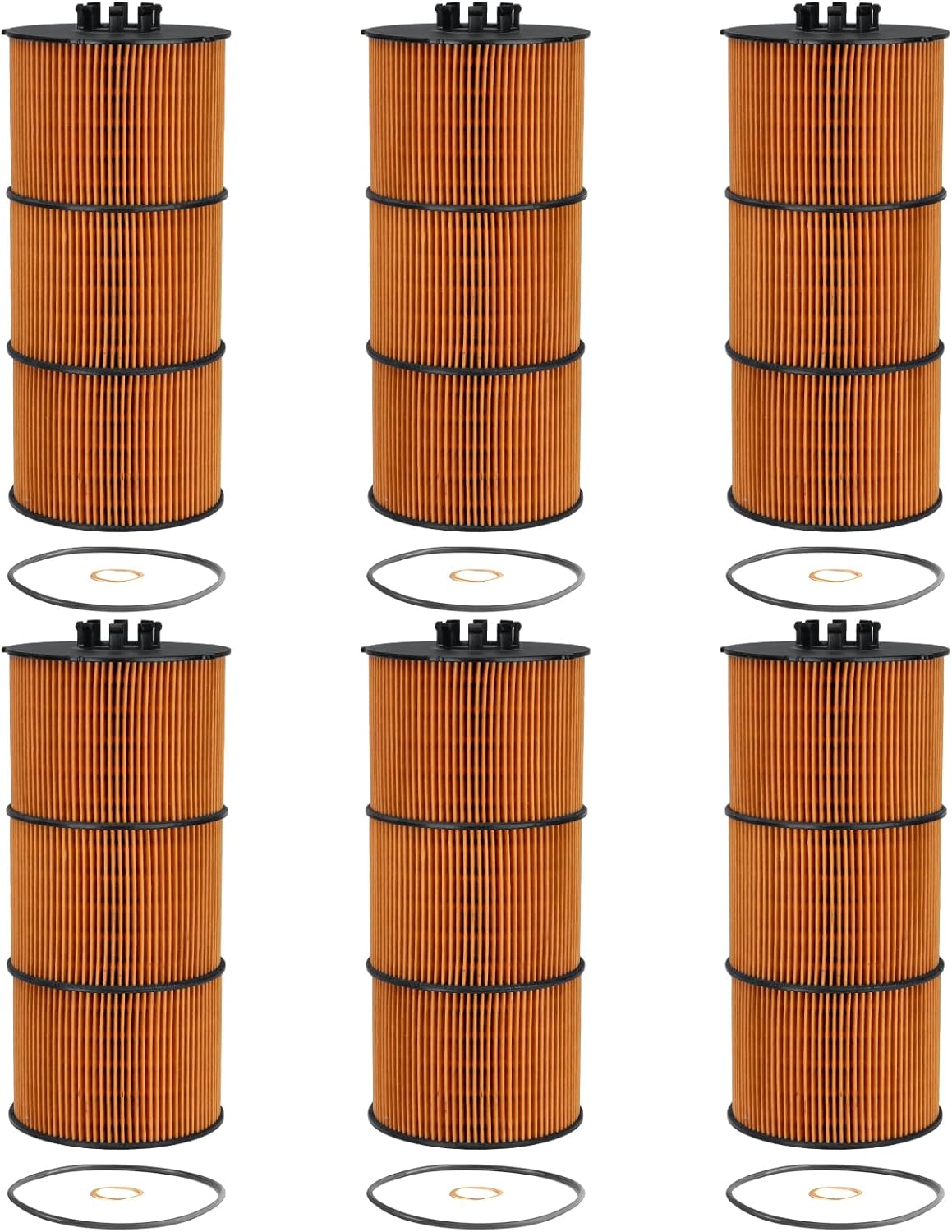 P551005 Oil/Lube Filter Fits for 2012-2020 Freightliner Trucks 114SD 122SD 2012-2020 Western Star Trucks 4700SB 2009-2017 4900FA Replaces A4731800909 LF17511 A4721800109 LF17511 P7505 57909(Set of 6)